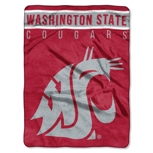 Manta de los Washington State Cougars, diseño básico de Raschel, 60 x 80