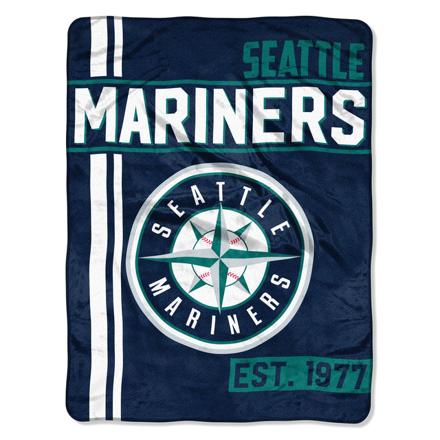 Manta de los Seattle Mariners de 46 x 60 pulgadas con diseño Micro Raschel Walk Off enrollada