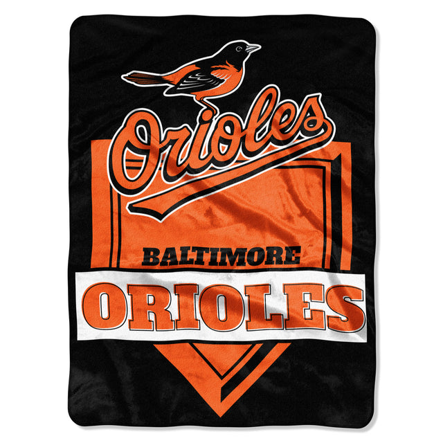 Manta de los Baltimore Orioles de 60 x 80 cm con diseño de placa de home de Raschel