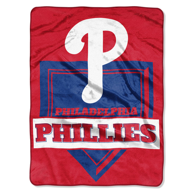 Manta de los Philadelphia Phillies de 60 x 80 cm con diseño de placa de home de Raschel