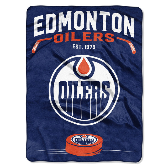 Edmonton Oilers Blanket 60x80 Raschel Inspired Design