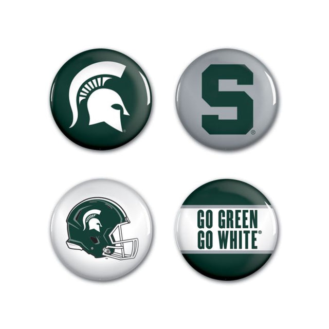 Michigan State Spartans Button 4 Pack 1 1/4" Rnd