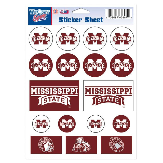 Mississippi State Bulldogs Vinyl Sticker Sheet 5" x 7"