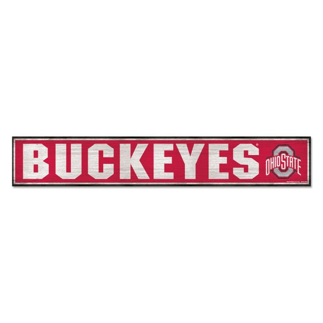 Letrero de madera de los Ohio State Buckeyes, 6" x 36", 3/8" de grosor