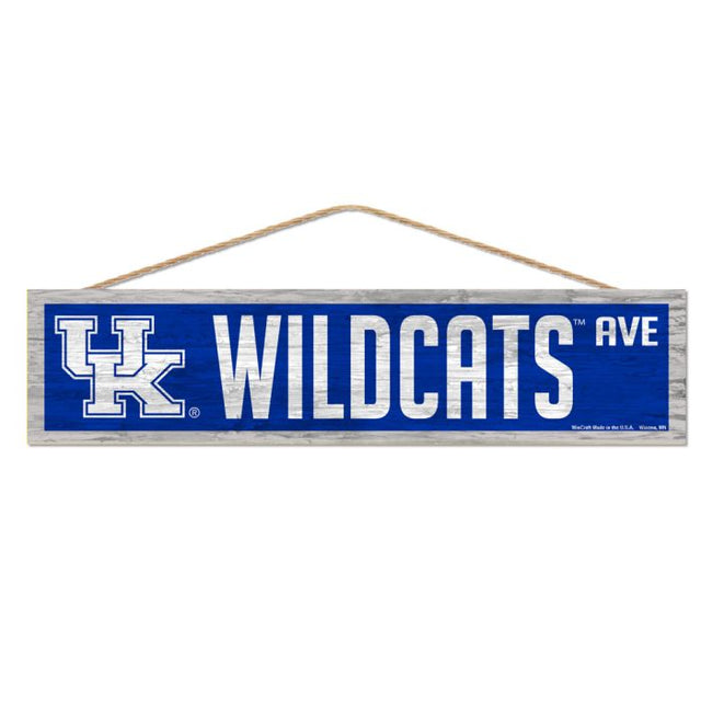 Kentucky Wildcats Wood Sign-with Rope 4" x 17"