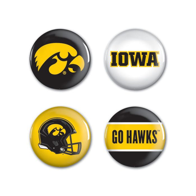 Iowa Hawkeyes Button 4 Pack 1 1/4" Rnd