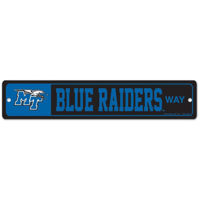 Middle Tennessee State Blue Raiders Street / Zone Sign 3.75" x 19"