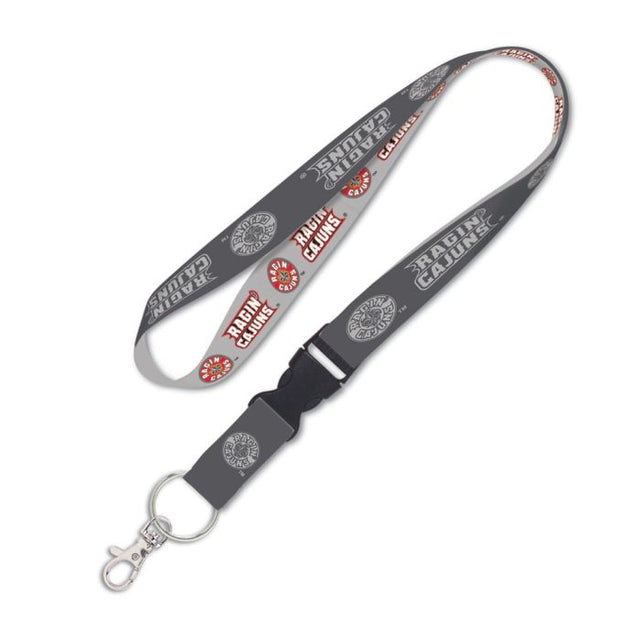 Louisiana - Lafayette Ragin Cajuns CHARCOAL Lanyard w/detachable buckle 1"