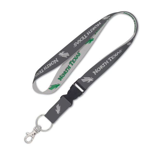 North Texas Mean Green CHARCOAL Lanyard w/detachable buckle 1"