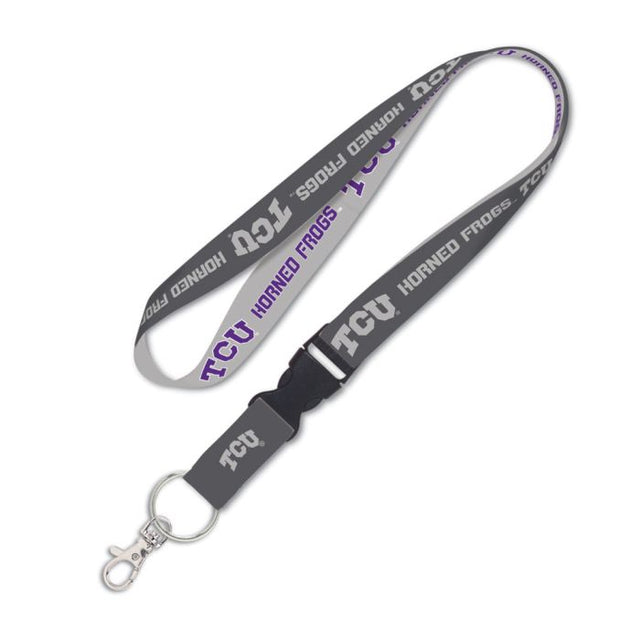 TCU Horned Frogs CHARCOAL Lanyard w/detachable buckle 1"