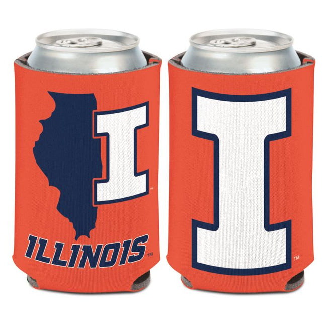 Illinois Fighting Illini STATE SHAPE Can Cooler 12 oz.