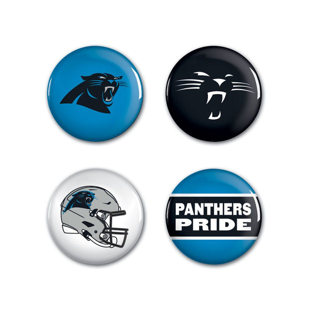 Paquete de 4 botones de los Carolina Panthers