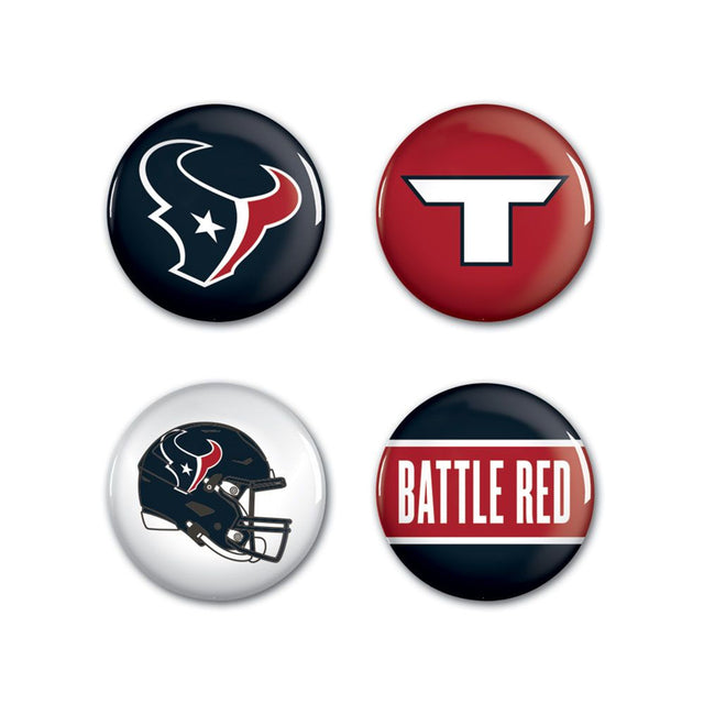 Botones de los Houston Texans, paquete de 4