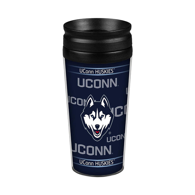 Taza de viaje Connecticut Huskies de 14 oz con envoltura completa