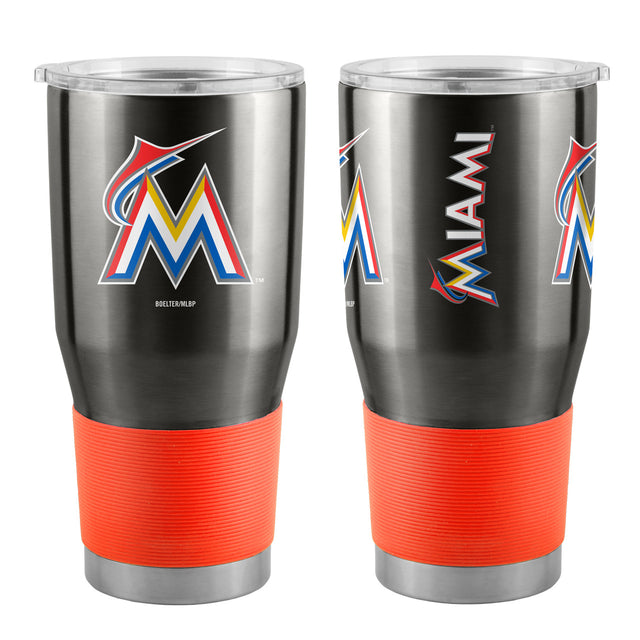 Vaso de viaje ultra negro de 30 oz de los Miami Marlins