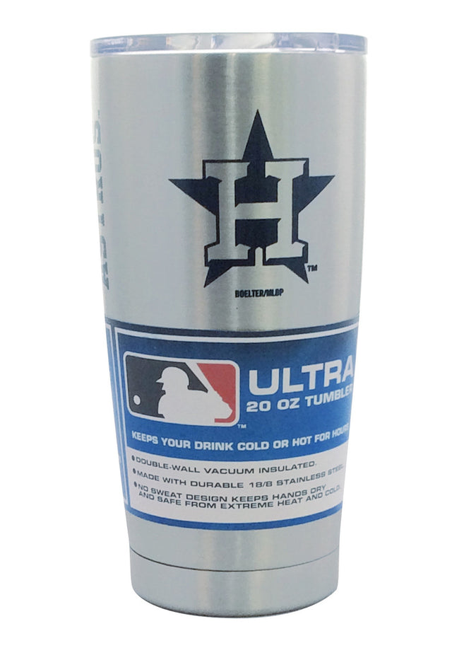 Vaso de viaje ultra plateado de 20 oz de los Houston Astros