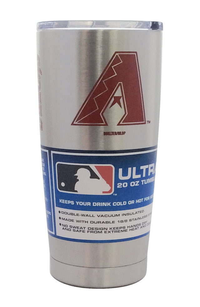 Vaso de viaje Arizona Diamondbacks de 20 oz, color plata ultra brillante