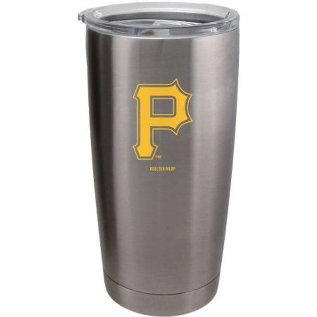 Vaso de viaje de 20 oz de los Piratas de Pittsburgh en color plateado ultrafino