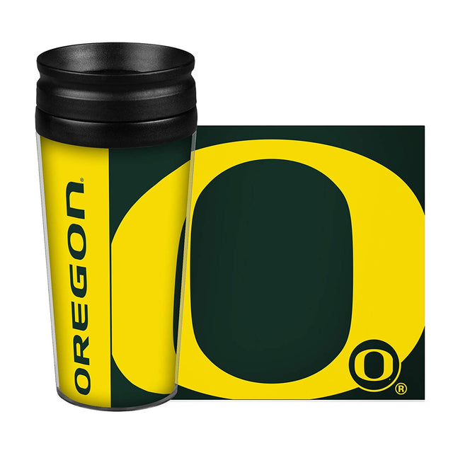 Taza de viaje de Oregon Ducks de 14 oz con diseño envolvente y estilo Hype Design