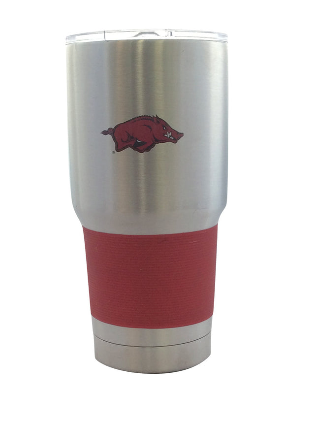 Vaso de viaje Arkansas Razorbacks de 30 oz, color plateado ultrafino