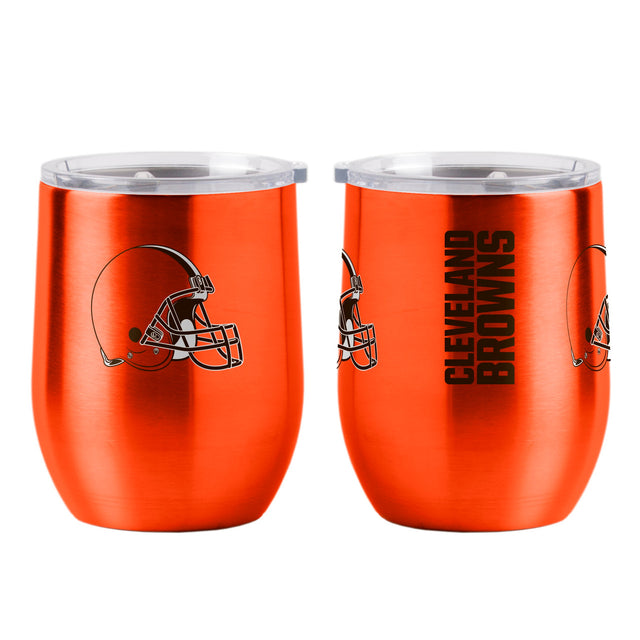 Vaso de viaje de acero inoxidable curvo de 16 oz de los Cleveland Browns