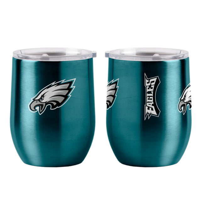 Vaso de viaje curvo de acero inoxidable de 16 oz de los Philadelphia Eagles