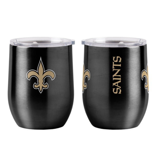 Vaso de viaje curvo de acero inoxidable de 16 oz de los New Orleans Saints