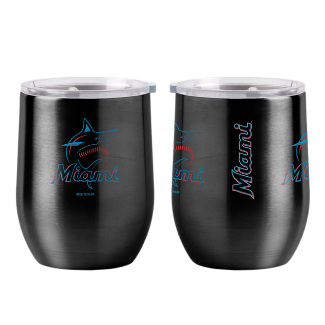 Vaso de viaje ultra curvo de 16 oz de los Miami Marlins