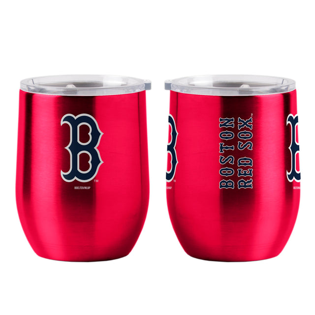 Vaso de viaje Boston Red Sox de acero inoxidable de 16 oz curvado