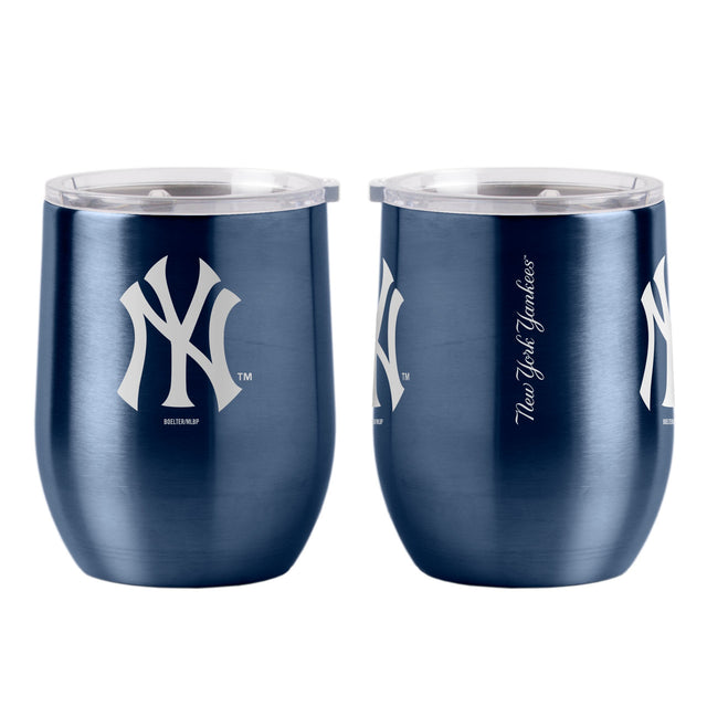 Vaso de viaje curvo de acero inoxidable de 16 oz de los New York Yankees