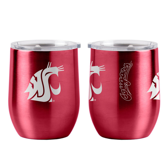 Vaso de viaje ultra curvo de 16 oz de Washington State Cougars