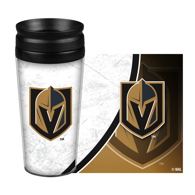 Taza de viaje de 14 oz con diseño envolvente de Vegas Golden Knights