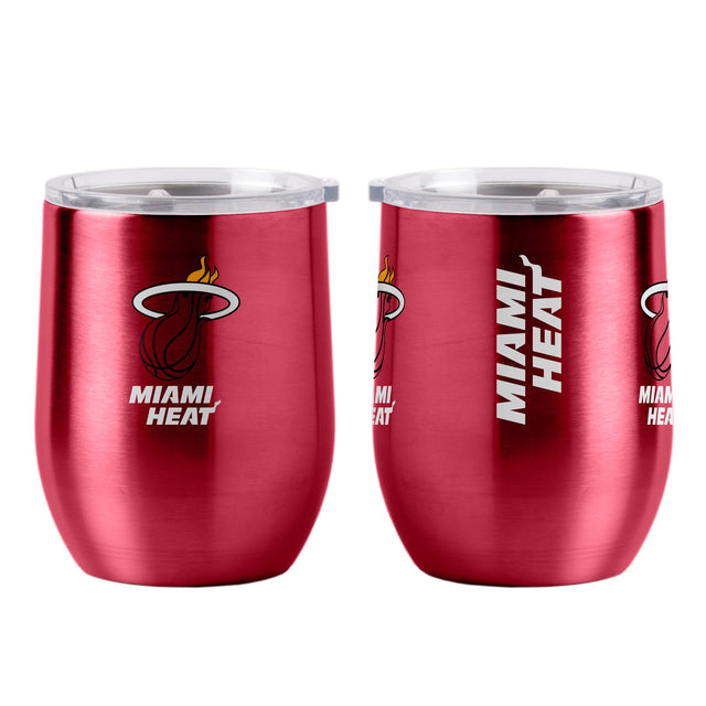 Vaso de viaje Miami Heat de 16 oz con tapa ultra curvada para bebidas