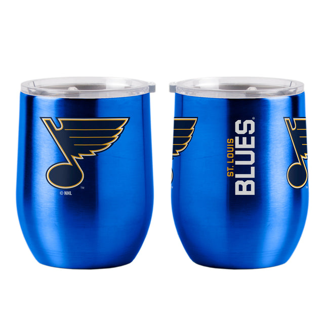 Vaso de viaje curvo de acero inoxidable de 16 oz de St. Louis Blues