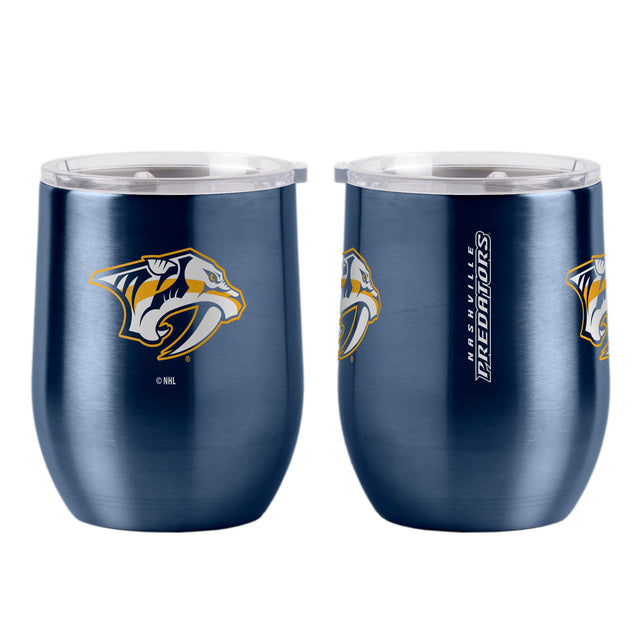 Vaso de viaje de acero inoxidable curvo de 16 oz de Nashville Predators