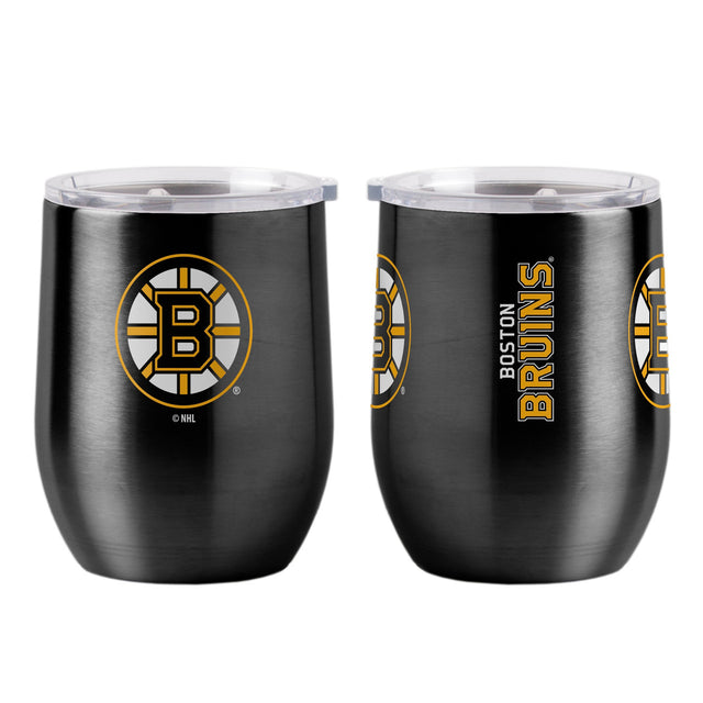 Vaso de viaje Boston Bruins de 16 oz con tapa ultra curvada para bebidas