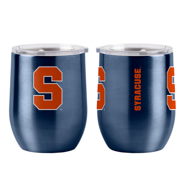 Vaso de viaje Syracuse Orange de 16 oz con tapa ultra curvada para bebidas