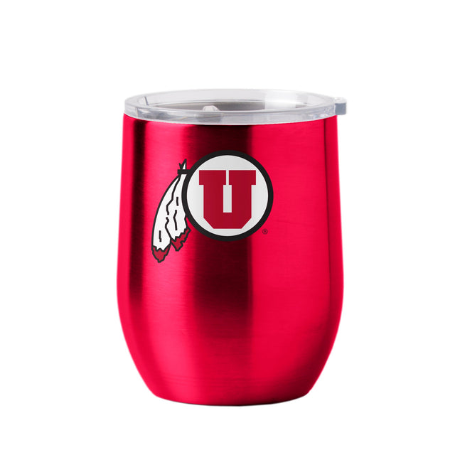 Vaso de viaje Utah Utes de 16 oz con tapa ultra curvada para bebidas