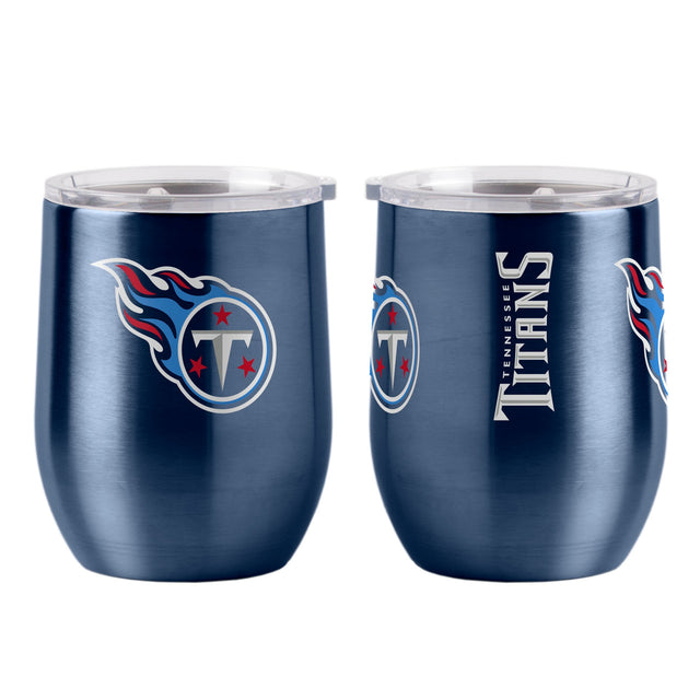 Vaso de viaje curvo de acero inoxidable de 16 oz de Tennessee Titans