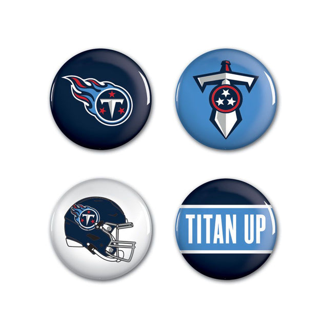 Paquete de 4 botones de Tennessee Titans