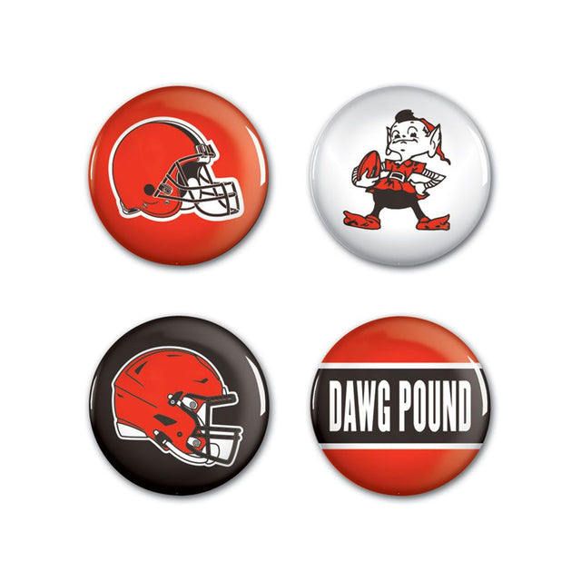 Paquete de 4 botones de los Cleveland Browns