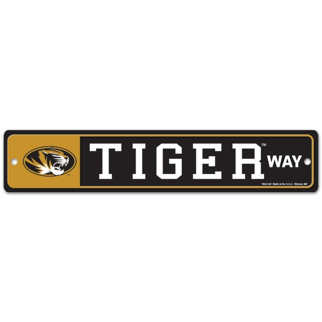 Letrero de calle/zona de los Missouri Tigers, 3,75" x 19"