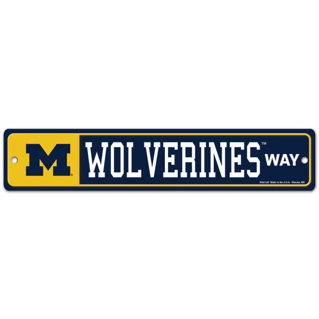 Letrero de calle/zona de los Wolverines de Michigan, 3,75" x 19"