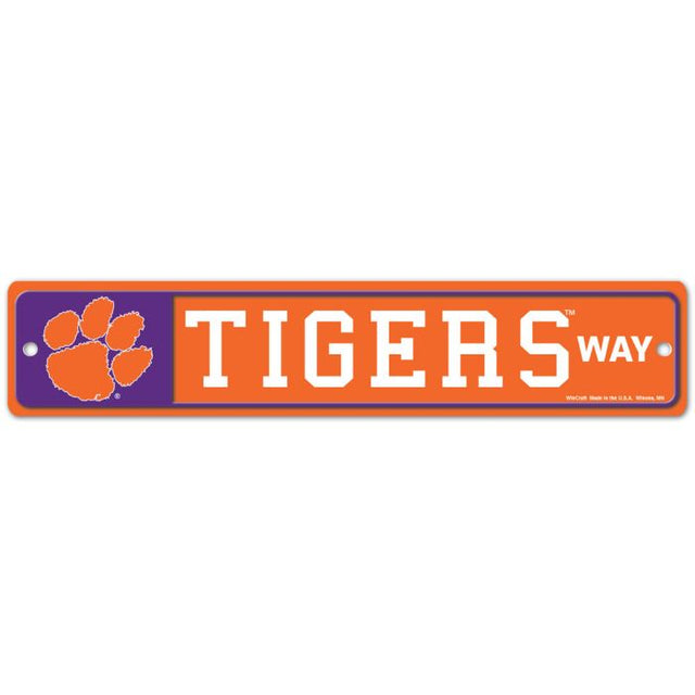 Letrero de calle/zona de Clemson Tigers de 3,75" x 19"