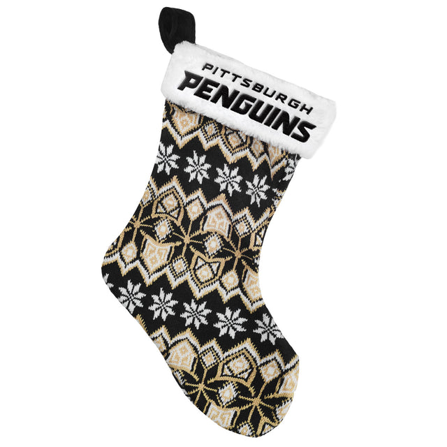 Medias navideñas tejidas de los Pittsburgh Penguins - 2015