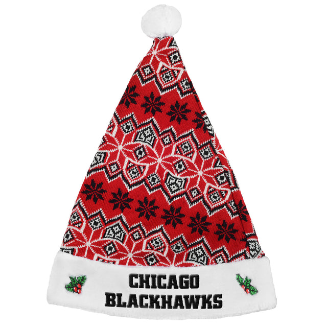 Gorro de Papá Noel tejido de los Chicago Blackhawks - 2015