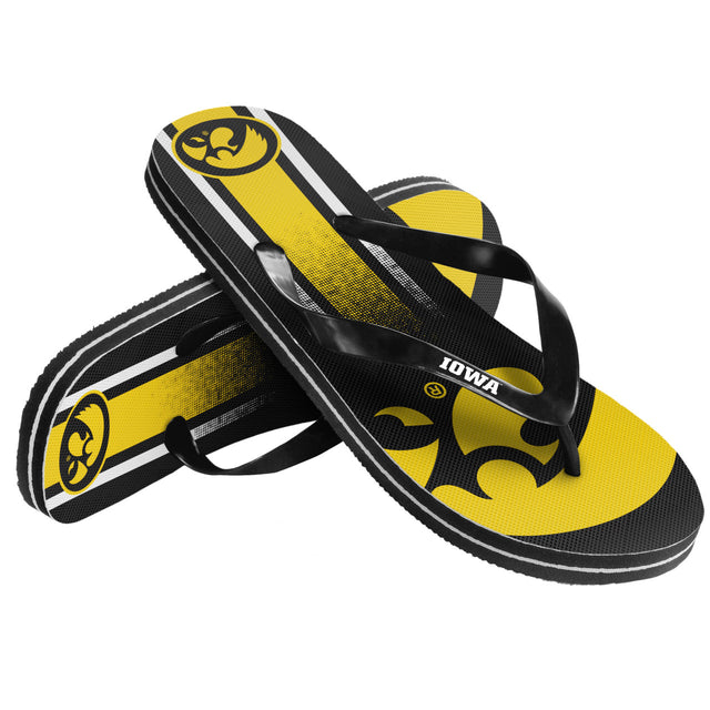 Chanclas unisex con logo grande y degradado de Iowa Hawkeyes (1 par) - XL