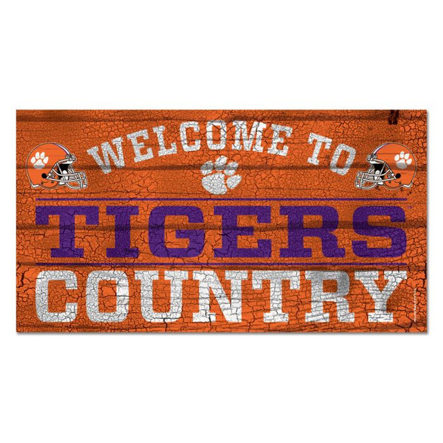 Letrero de madera de los Clemson Tigers, 13" x 24", 1/4" de grosor