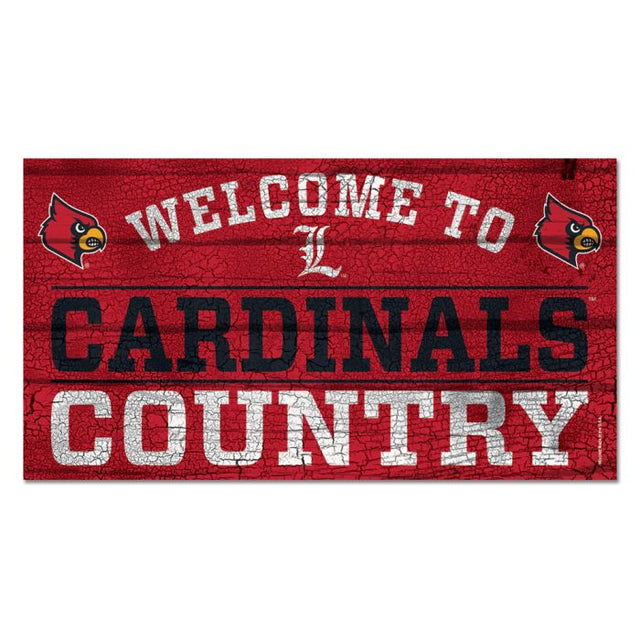 Louisville Cardinals Wood Sign 13"x24" 1/4" thick