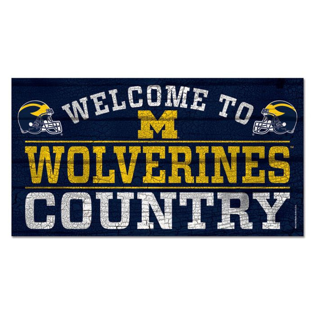 Letrero de madera de los Michigan Wolverines, 13" x 24", 1/4" de grosor